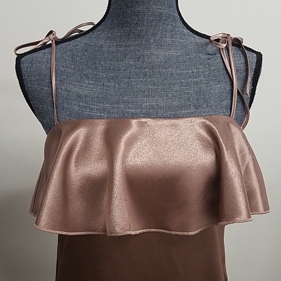 Silky ruffle detail mini dress - Picture 3 of 6